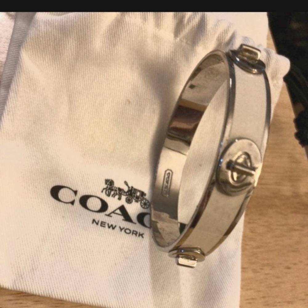 Coach Enamel Silver Hardware Bracelet